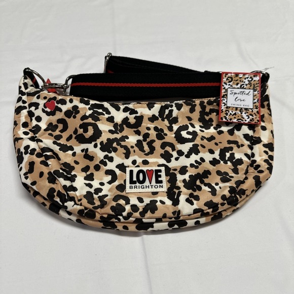Brighton Spotted Love Swing Crossbody Bag Classic Heart Interior - Picture 4 of 9